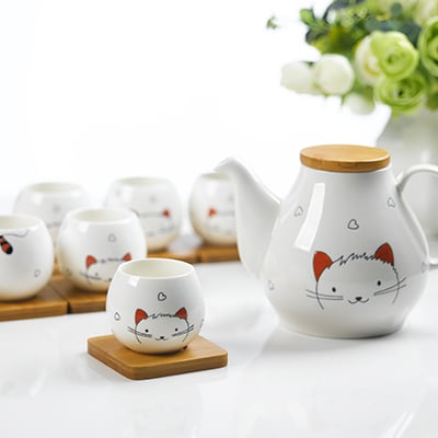 夏威夷茶具7件套（猫幼咪）